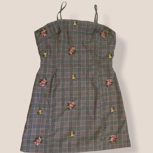 Plaid 90s floral dress
